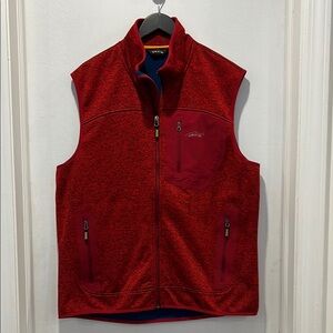 Orvis Red Heather Fleece Vest Men’s Large